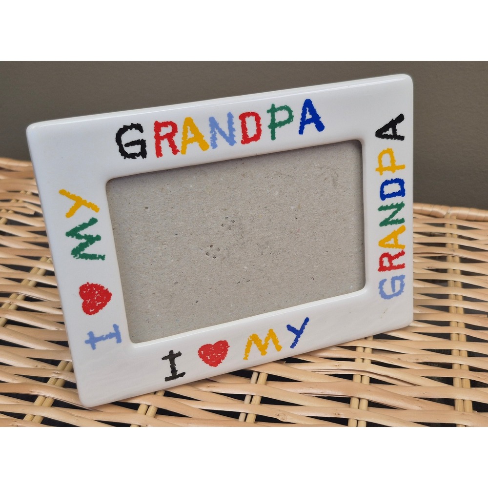 Grandpa Grandma Iโ Love My Grandpa 4x6 Picture Frame Open Front Tabletop Gift